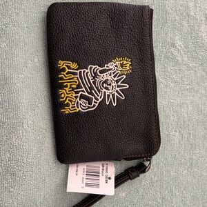 Coach Black Wristlet with Artistic Liberty Design
